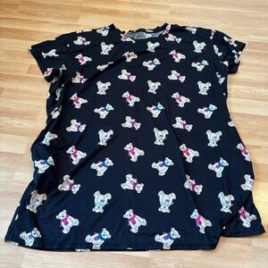 5/$25 Joyspun Black Nightgown with Bear Accents